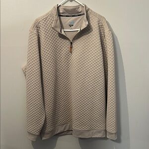 Men's XL Quilted Tan 3/4 Pullover